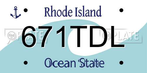 671TDL Rhode Island License Plate