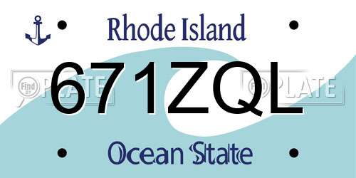 671ZQL Rhode Island License Plate