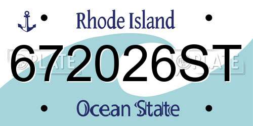 672026ST Rhode Island License Plate