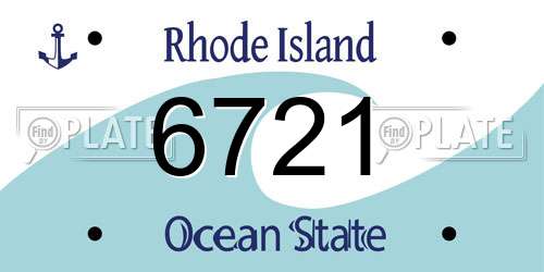 6721 Rhode Island License Plate
