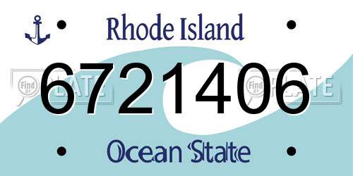 6721406 Rhode Island License Plate