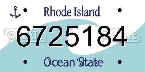 6725184 Rhode Island License Plate