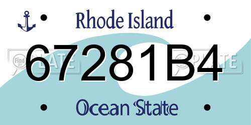 67281B4 Rhode Island License Plate