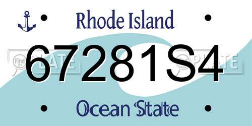 67281S4 Rhode Island License Plate