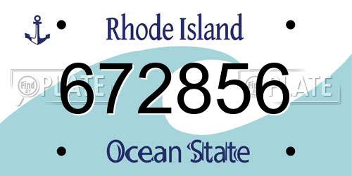 672856 Rhode Island License Plate