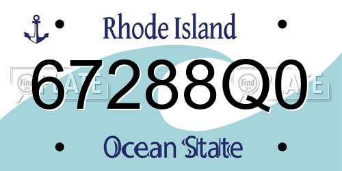 67288Q0 Rhode Island License Plate