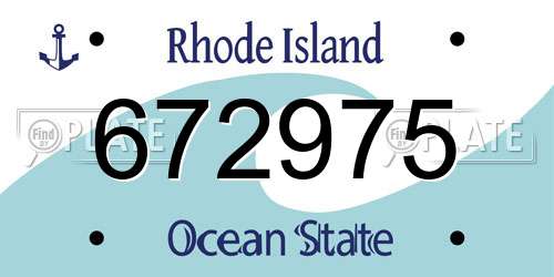 672975 Rhode Island License Plate
