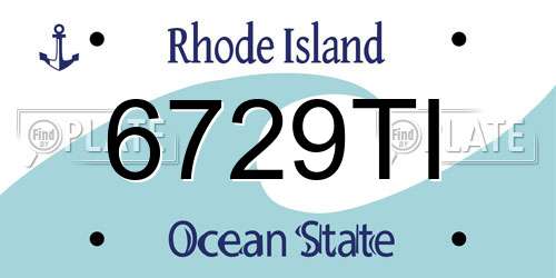 6729TI Rhode Island License Plate