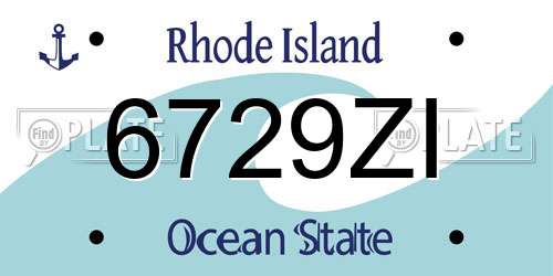 6729ZI Rhode Island License Plate