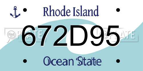 672D95 Rhode Island License Plate