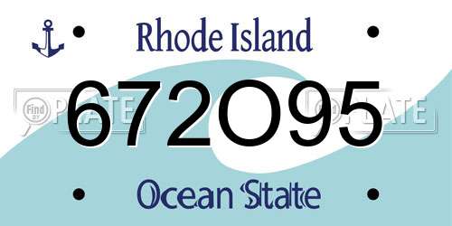 672O95 Rhode Island License Plate