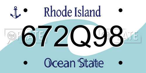 672Q98 Rhode Island License Plate
