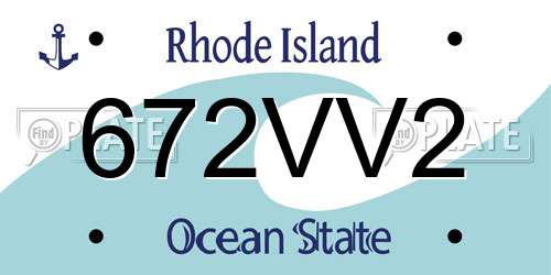 672VV2 Rhode Island License Plate