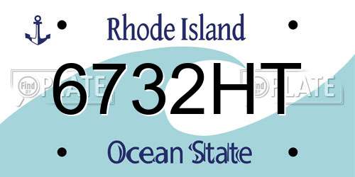 6732HT Rhode Island License Plate