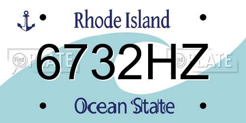 6732HZ Rhode Island License Plate