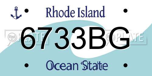 6733BG Rhode Island License Plate