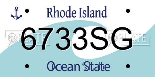 6733SG Rhode Island License Plate
