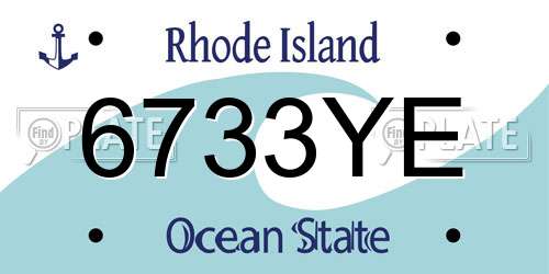 6733YE Rhode Island License Plate