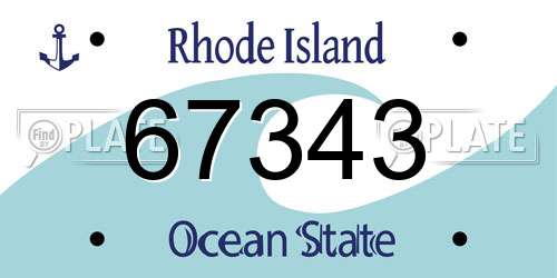 67343 Rhode Island License Plate