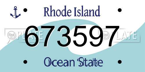 673597 Rhode Island License Plate