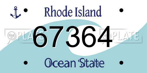 67364 Rhode Island License Plate