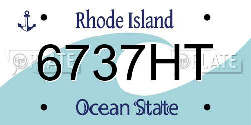 6737HT Rhode Island License Plate