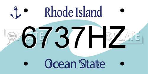 6737HZ Rhode Island License Plate