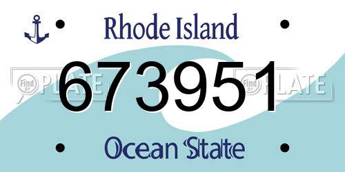 673951 Rhode Island License Plate