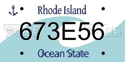 673E56 Rhode Island License Plate