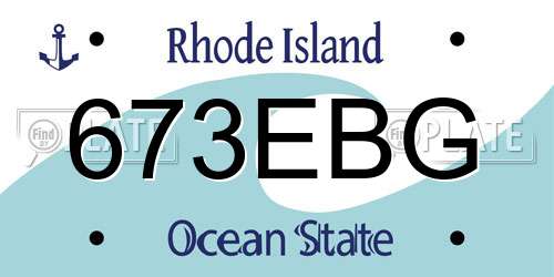 673EBG Rhode Island License Plate