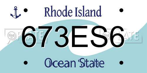 673ES6 Rhode Island License Plate