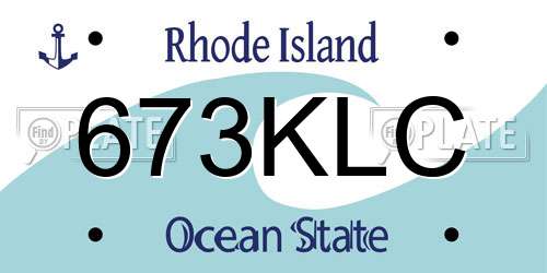 673KLC Rhode Island License Plate