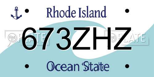 673ZHZ Rhode Island License Plate