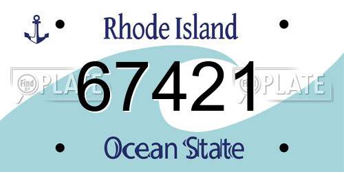 67421 Rhode Island License Plate