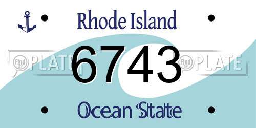 6743 Rhode Island License Plate