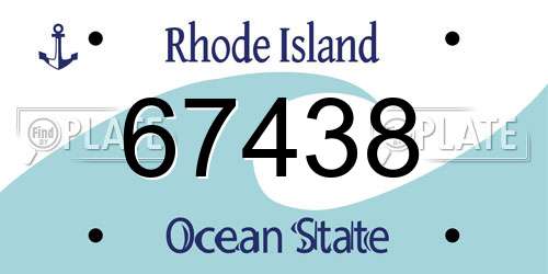 67438 Rhode Island License Plate