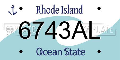 6743AL Rhode Island License Plate