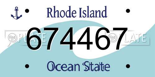 674467 Rhode Island License Plate