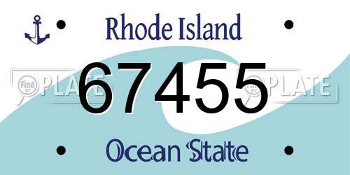 67455 Rhode Island License Plate