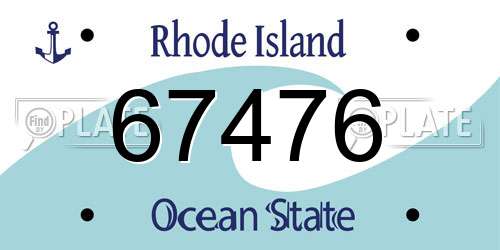 67476 Rhode Island License Plate