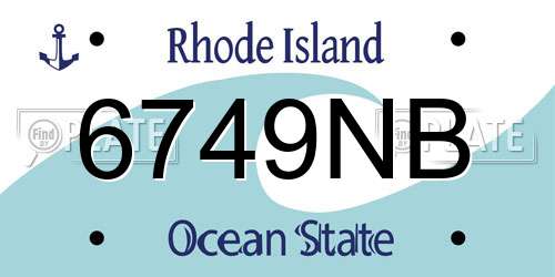 6749NB Rhode Island License Plate