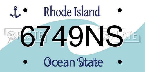 6749NS Rhode Island License Plate