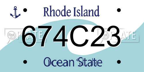 674C23 Rhode Island License Plate