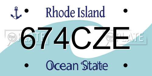 674CZE Rhode Island License Plate