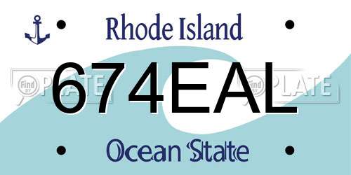 674EAL Rhode Island License Plate