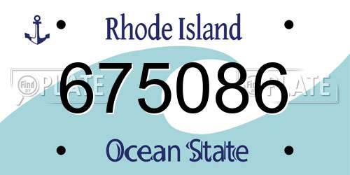 675086 Rhode Island License Plate