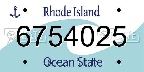 6754025 Rhode Island License Plate