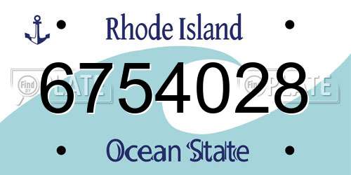 6754028 Rhode Island License Plate