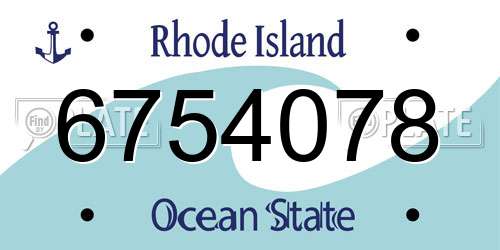 6754078 Rhode Island License Plate