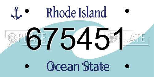 675451 Rhode Island License Plate